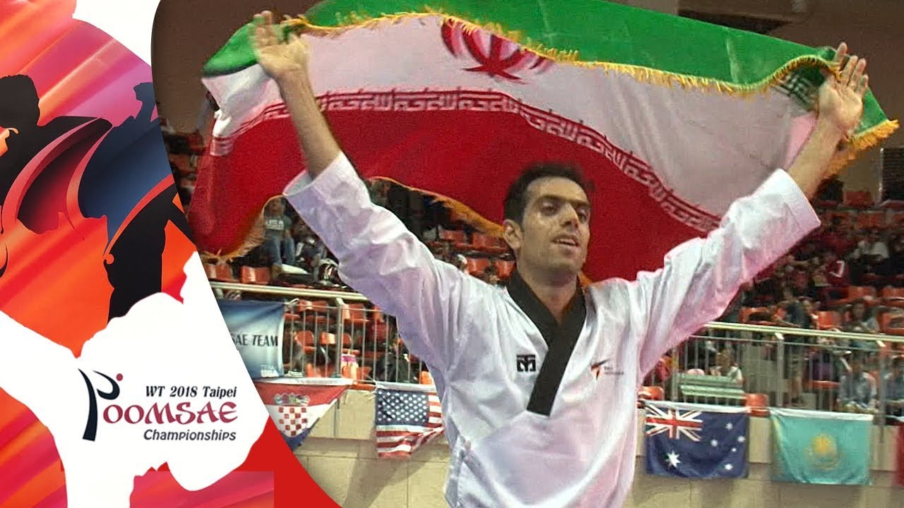 Recognized Poomsae Individual Male Under 40 Final, GUZMAN Ernesto(PHI) vs SALMANI Ali(IRI) background