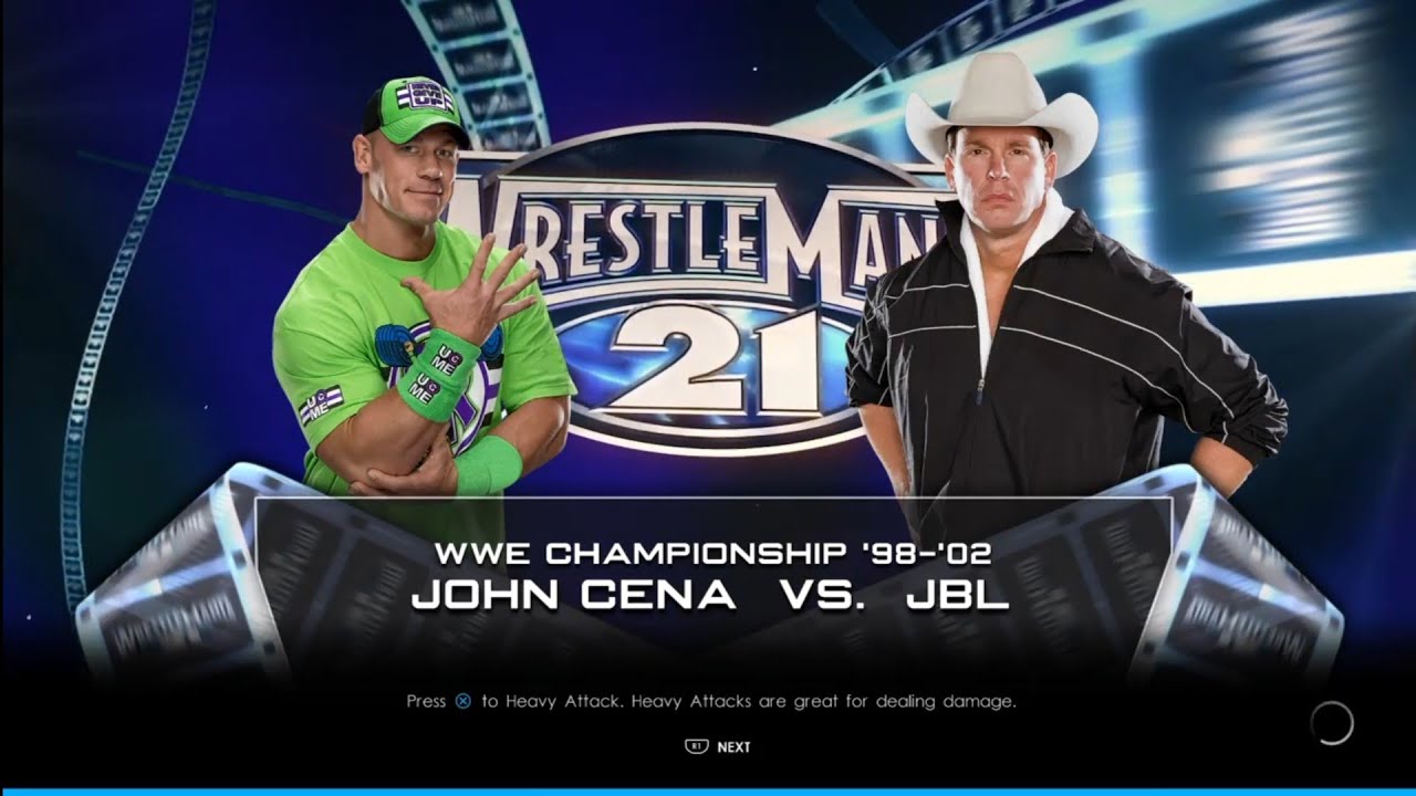 John Cena vs JBL WrestleMania 21. WWE 2K22 background