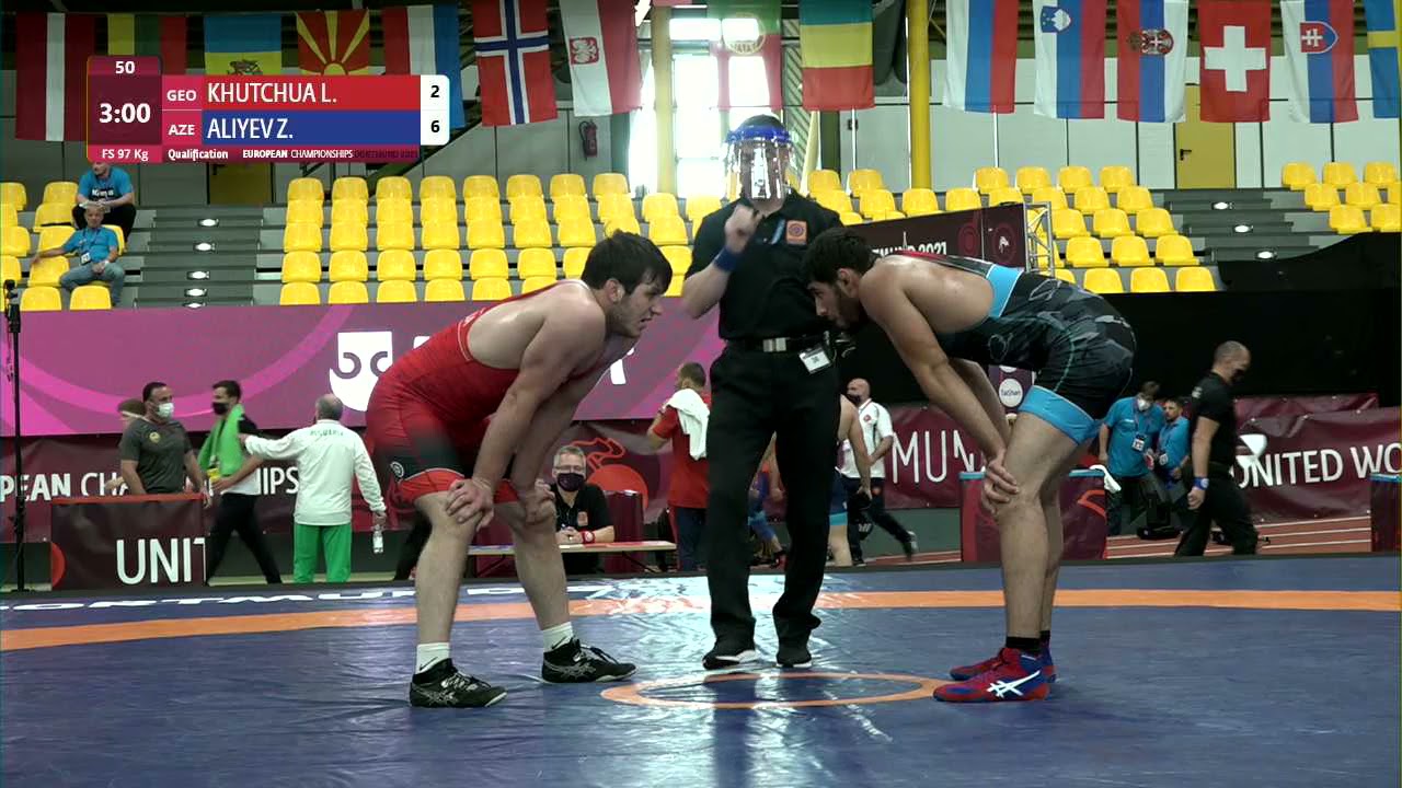 Qual. FS - 97 kg: L. KHUTCHUA (GEO) v. Z. ALIYEV (AZE)