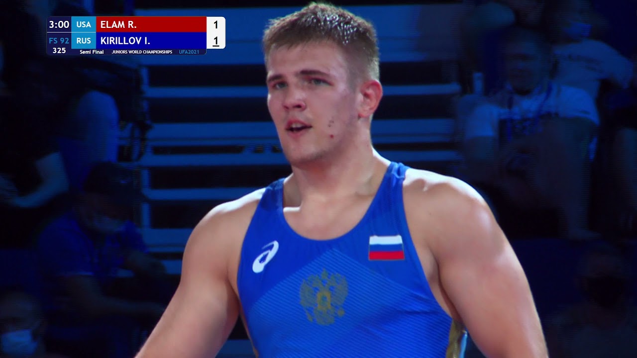 1/2 FS - 92 kg: R. ELAM (USA) v. I. KIRILLOV (RUS) backdrop