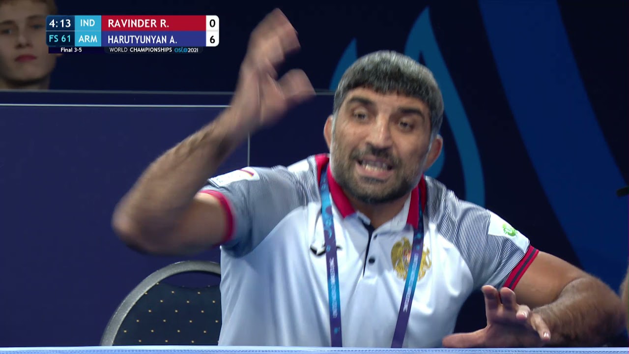 BRONZE FS - 61 kg: R. RAVINDER (IND) v. A. HARUTYUNYAN (ARM)