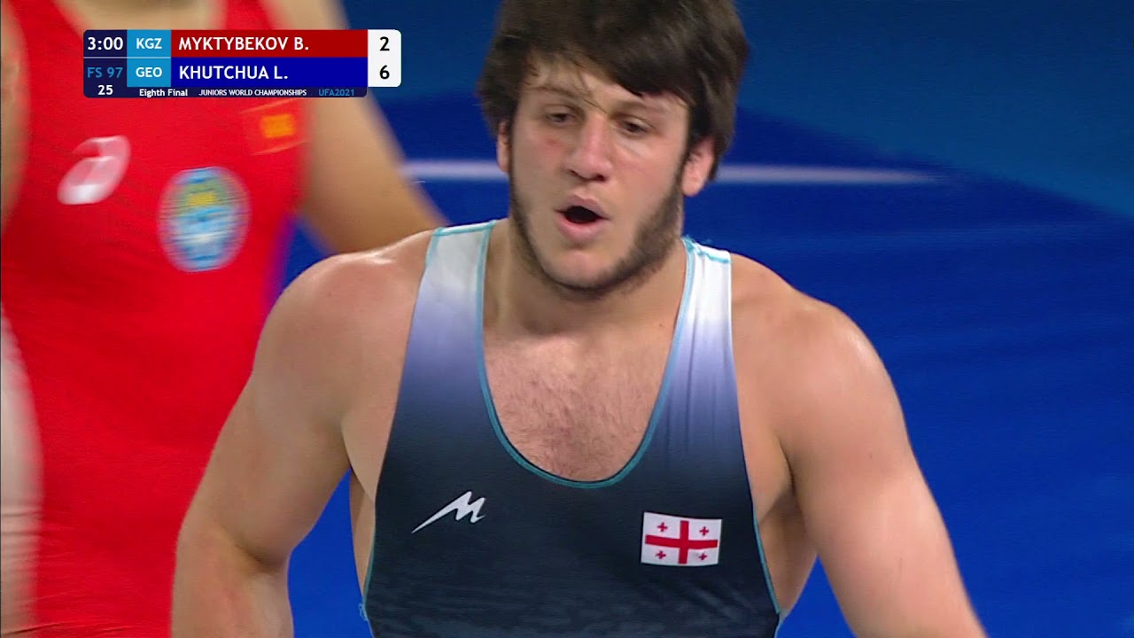 1/8 FS - 97 kg: B. MYKTYBEKOV (KGZ) v. L. KHUTCHUA (GEO)