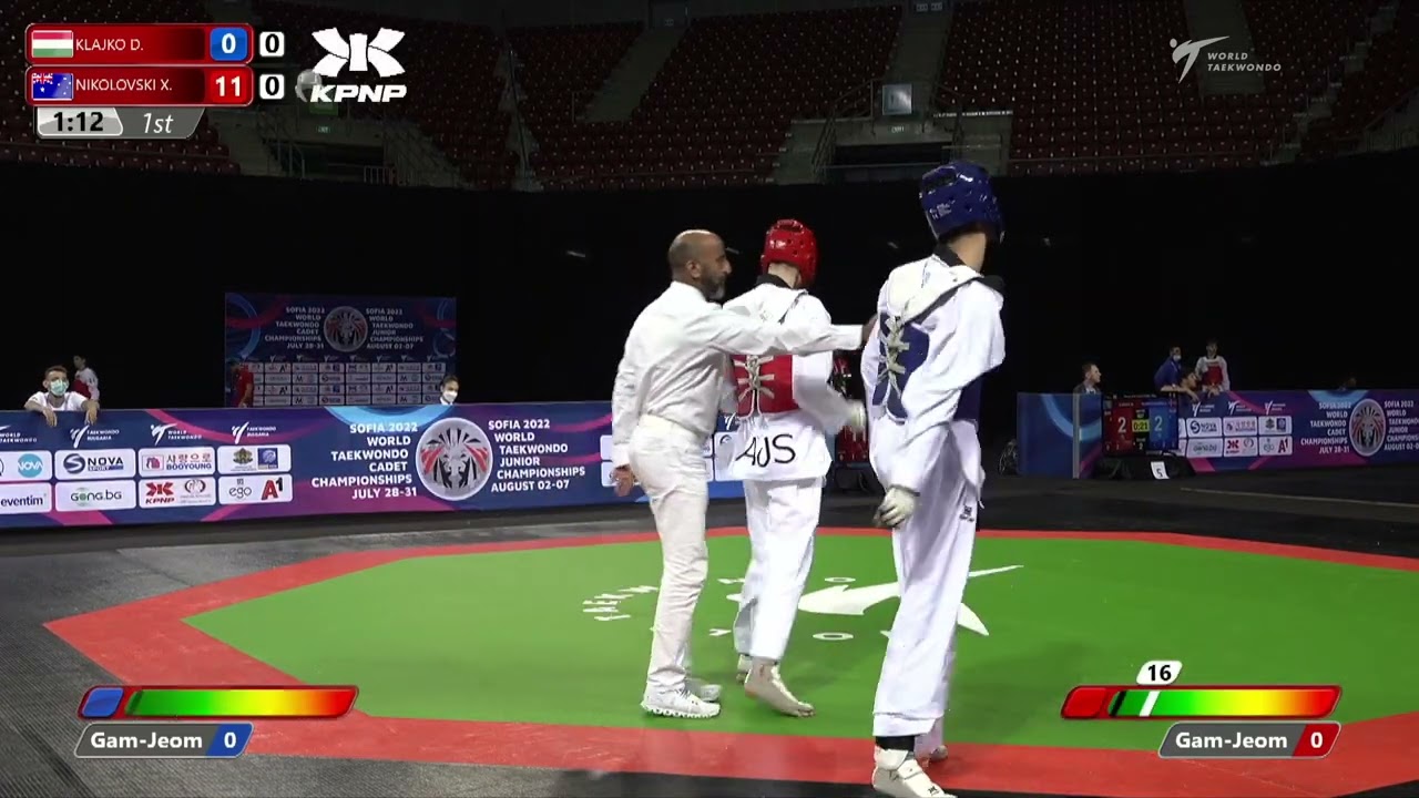 408 R32 Men 63kg HUN KLAJKO D AUS NIKOLOVSKI X background