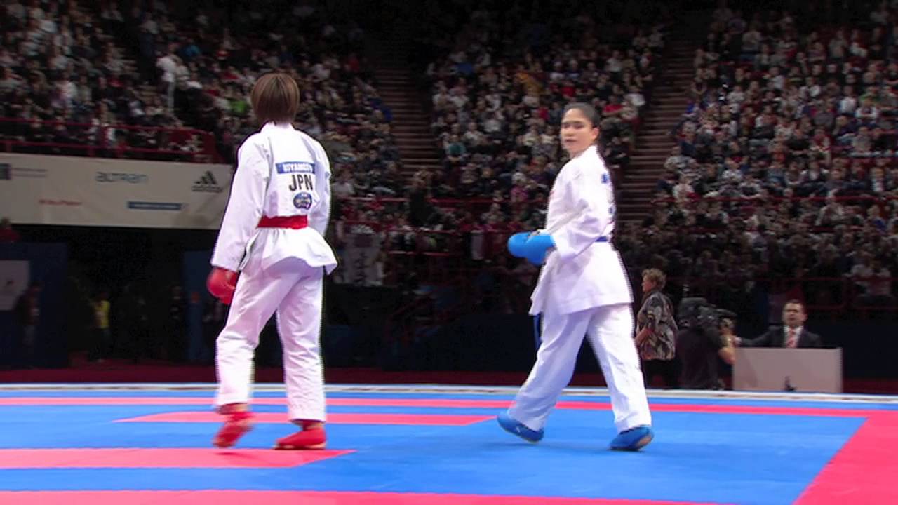 Yu Miyamoto vs Ece Yasar. Bronze Female Kumite -61kg. World Karate Championships 2012 backdrop