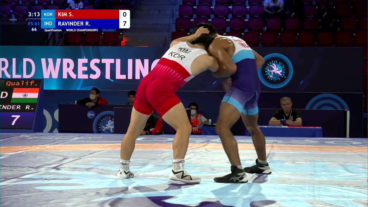 Qual. FS - 61 kg: S. KIM (KOR) v. R. RAVINDER (IND)