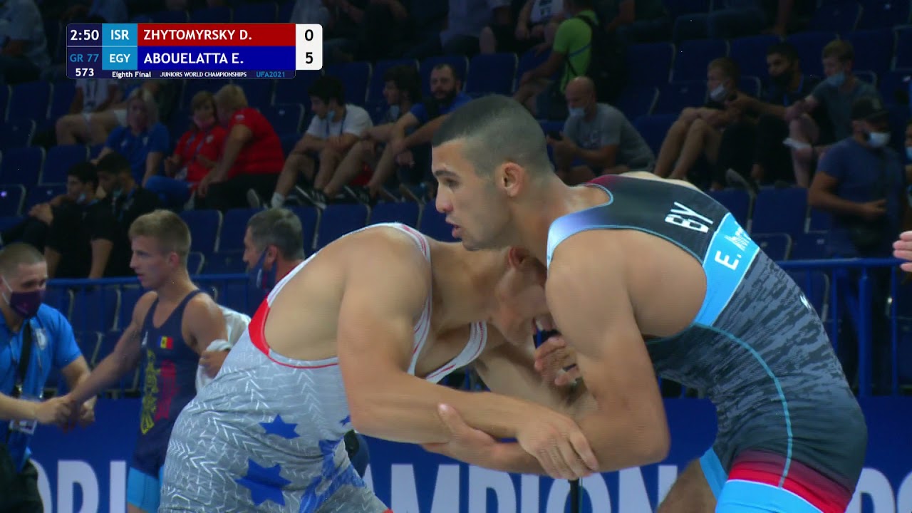 1/8 GR - 77 kg: D. ZHYTOMYRSKY (ISR) v. E. ABOUELATTA (EGY) background