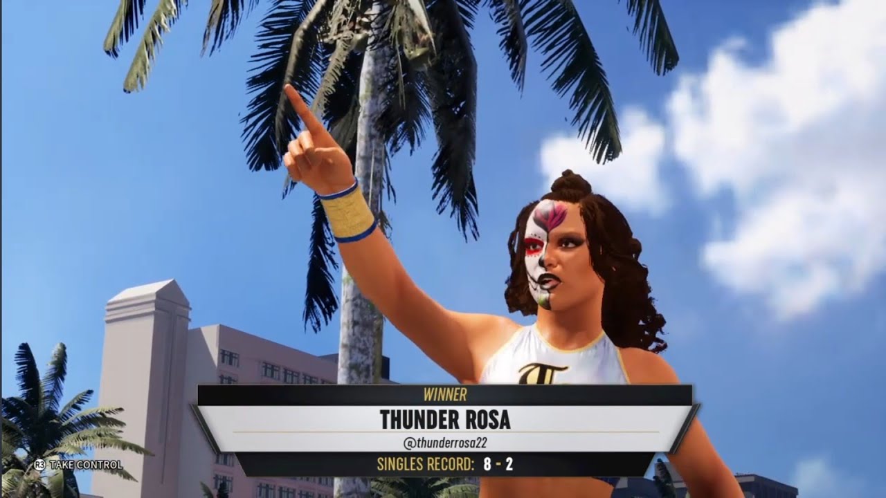 Thunder Rosa in Action. AEW: Fight Forever background