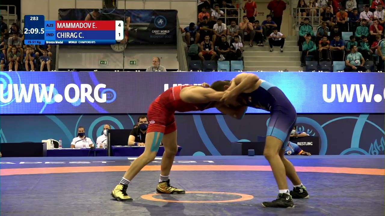 BRONZE FS - 51 kg: E. MAMMADOV (AZE) v. C. CHIRAG (IND) background