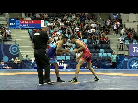 Repechage GR - 55 kg: A. SAM DALIRI (IRI) v. R. RUPIN (IND) backdrop