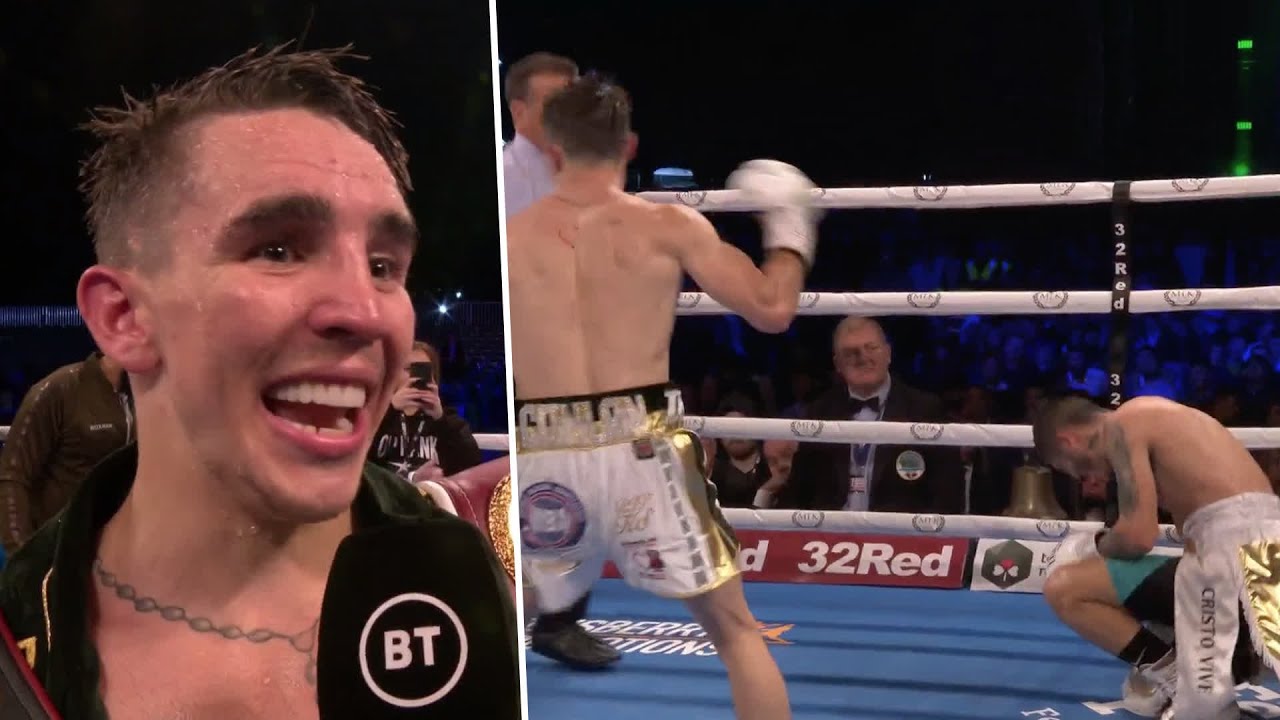 "I'll fight anyone!" Michael Conlan calls out Warrington and Frampton after TKO win background