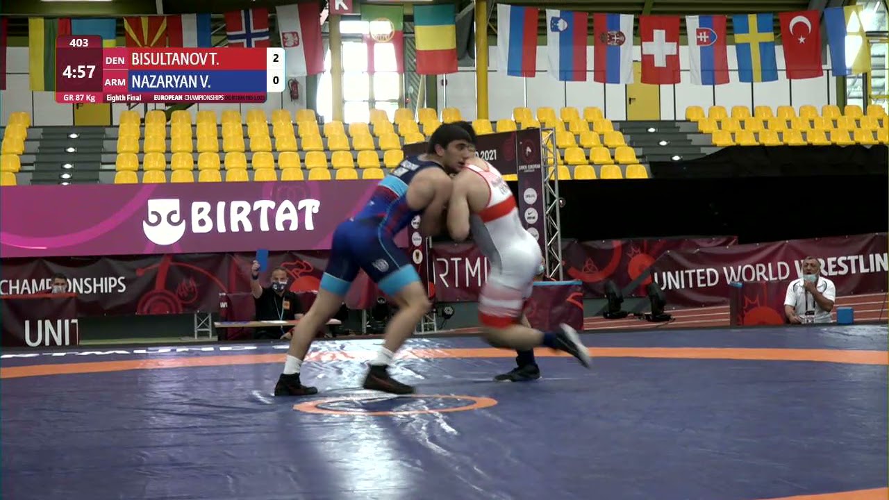 1/8 GR - 87 kg: T. BISULTANOV (DEN) v. V. NAZARYAN (ARM)