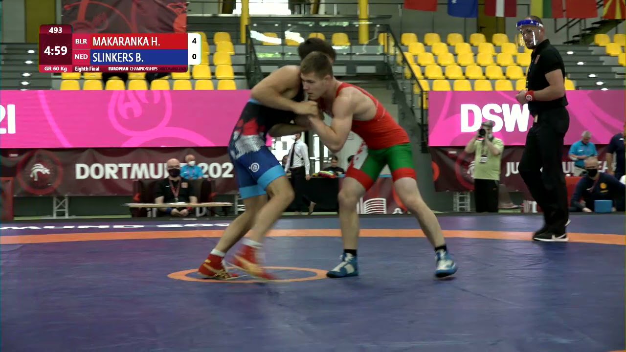 1/8 GR - 60 kg: H. MAKARANKA (BLR) v. B. SLINKERS (NED) background
