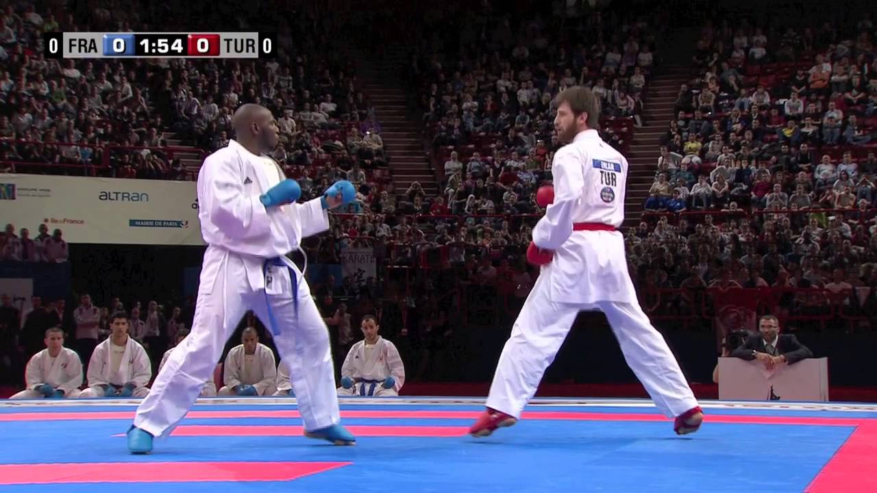 (2/4) Final Male Team Kumite. France vs Turkey. 21st WKF World Karate Championships 2012 background