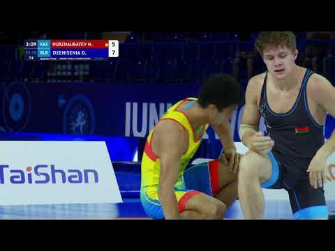 1/4 FS - 79 kg: M. NURZHAUBAYEV (KAZ) v. D. DZENISENIA (BLR)