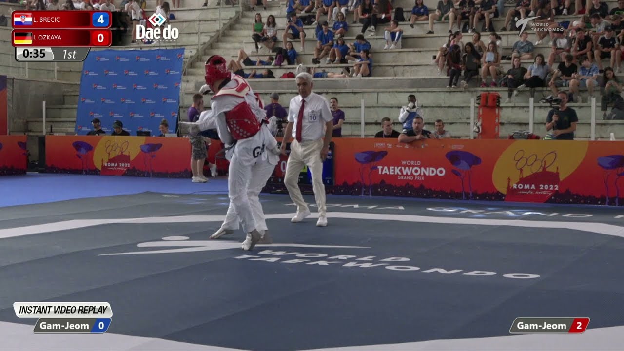 111 M-68kg R-32 BRECIC Lovre CRO 🔵 vs 🔴 OZKAYA Imran GER I Rome 2022 World Taekwondo GP