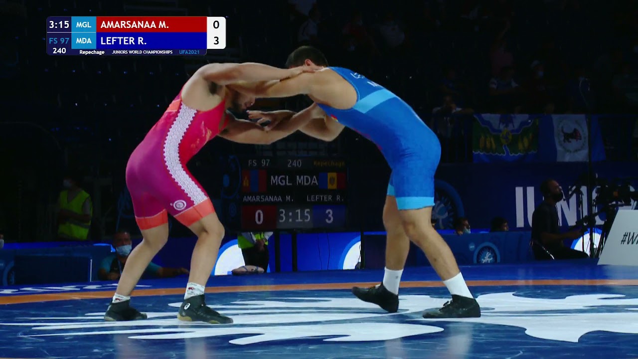 Repechage FS - 97 kg: M. AMARSANAA (MGL) v. R. LEFTER (MDA)