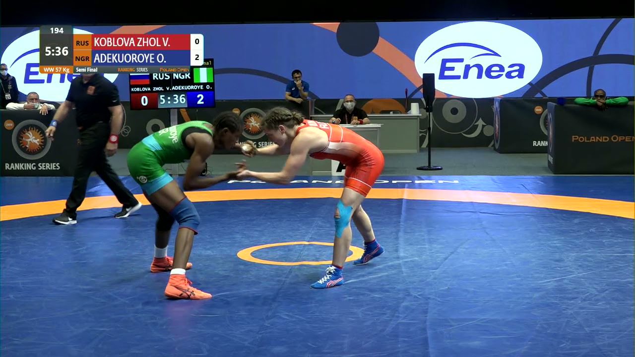 1/2 WW - 57 kg: V. KOBLOVA ZHOL (RUS) v. O. ADEKUOROYE (NGR)