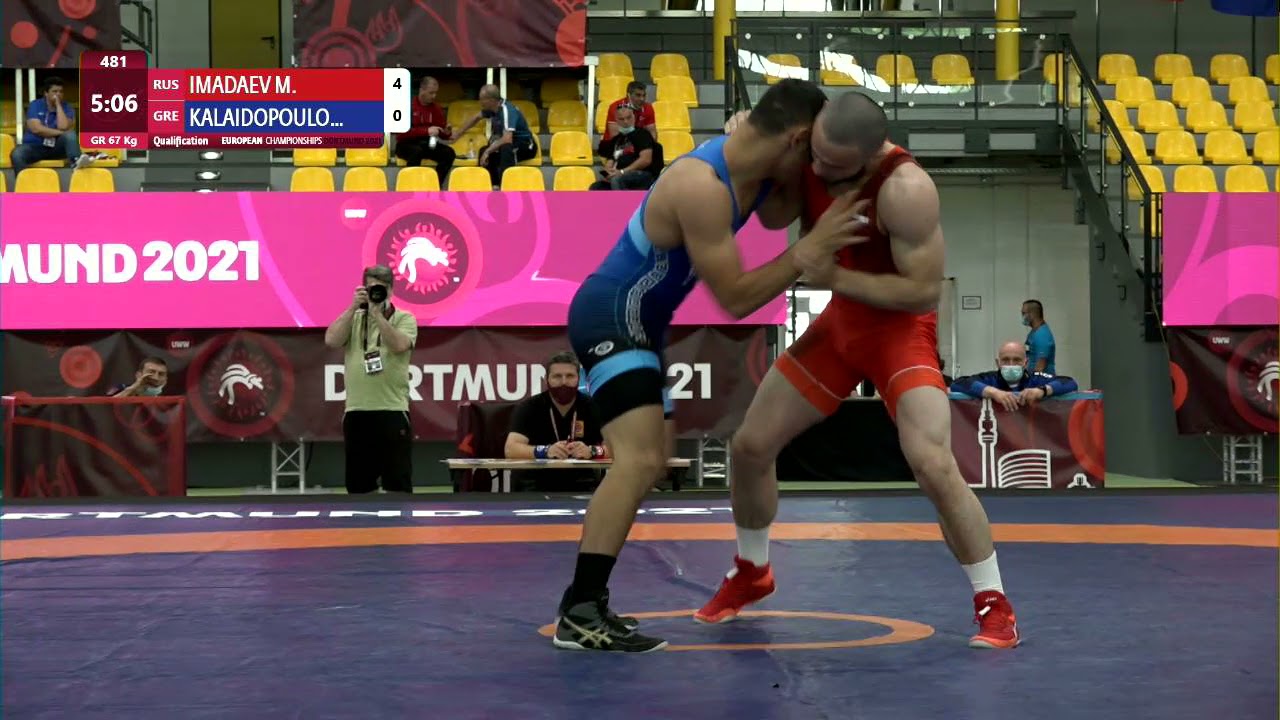 Qual. GR - 67 kg: M. IMADAEV (RUS) v. N. KALAIDOPOULO (GRE) background