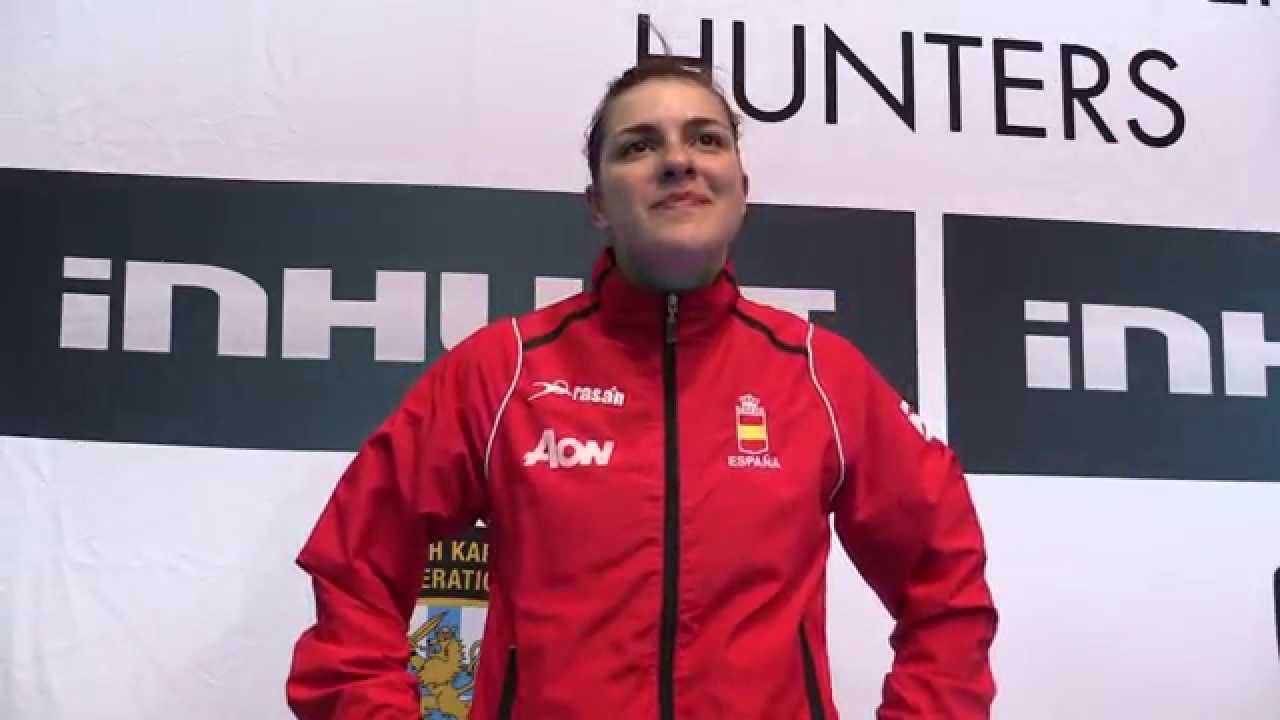 Interview to Laura Palacio of Spain. Bronze medalists. 49th European Karate Championships backdrop