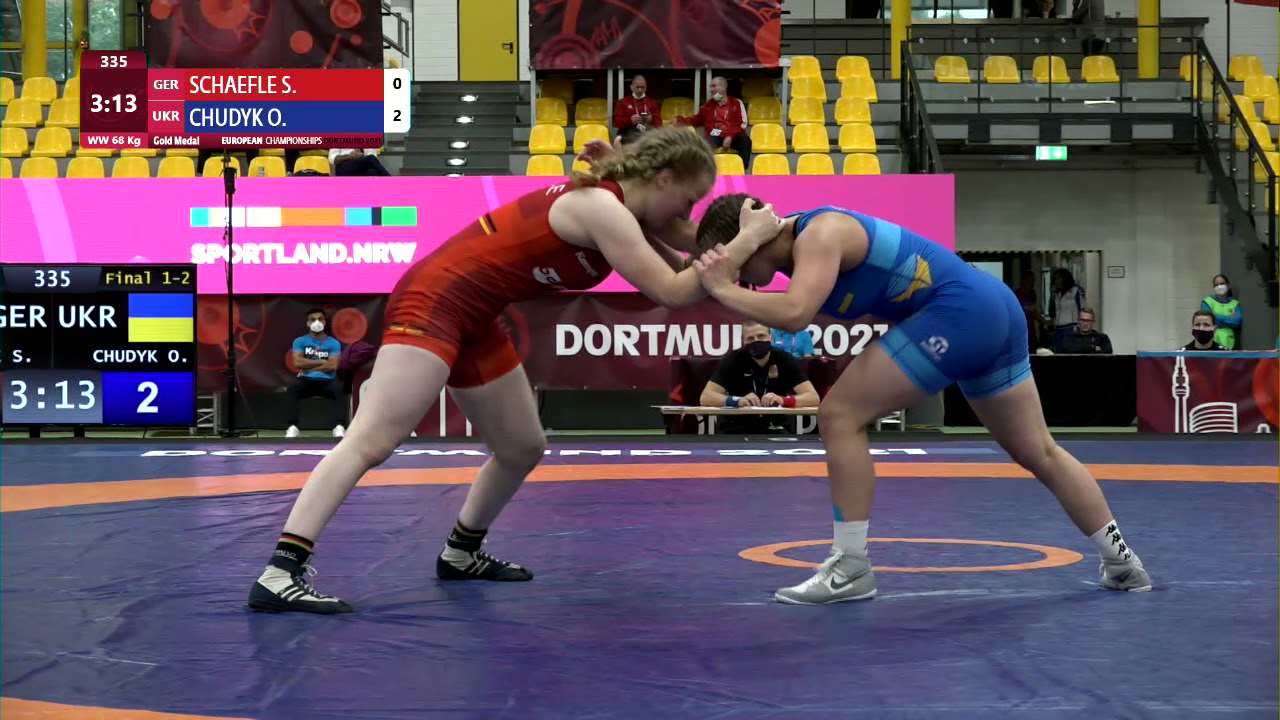 GOLD WW - 68 kg: S. SCHAEFLE (GER) v. O. CHUDYK (UKR) background