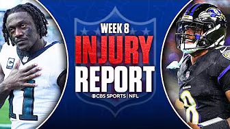 NFL Week 8 Injury Report: A.J. Brown ruled OUT vs Giants, Lamar Jackson QUESTIONABLE vs Bears & MORE background