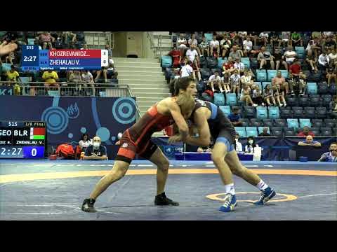 1/8 GR - 60 kg: R. KHOZREVANIDZ (GEO) v. V. ZHEHALAU (BLR) background