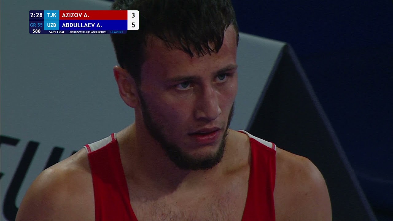 1/2 GR - 55 kg: A. AZIZOV (TJK) v. A. ABDULLAEV (UZB) background