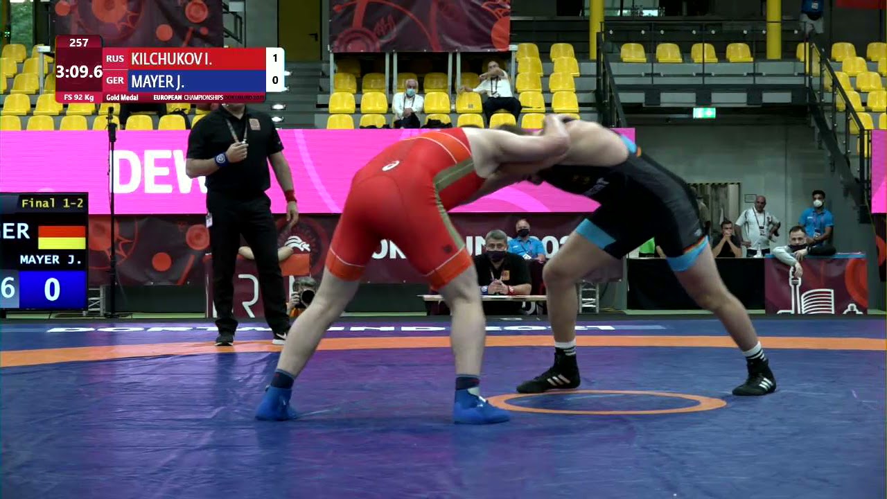 GOLD FS - 92 kg: I. KILCHUKOV (RUS) v. J. MAYER (GER) background