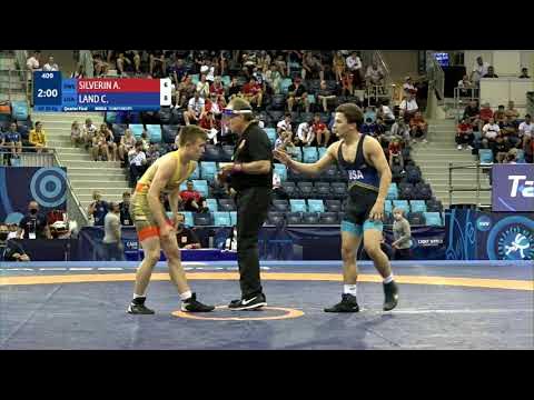 1/4 GR - 55 kg: A. SILVERIN (SWE) v. C. LAND (USA) backdrop
