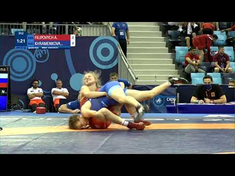 1/4 WW - 53 kg: A. FILIPOVYCH (UKR) v. N. KHRAMENKOVA (RUS) background