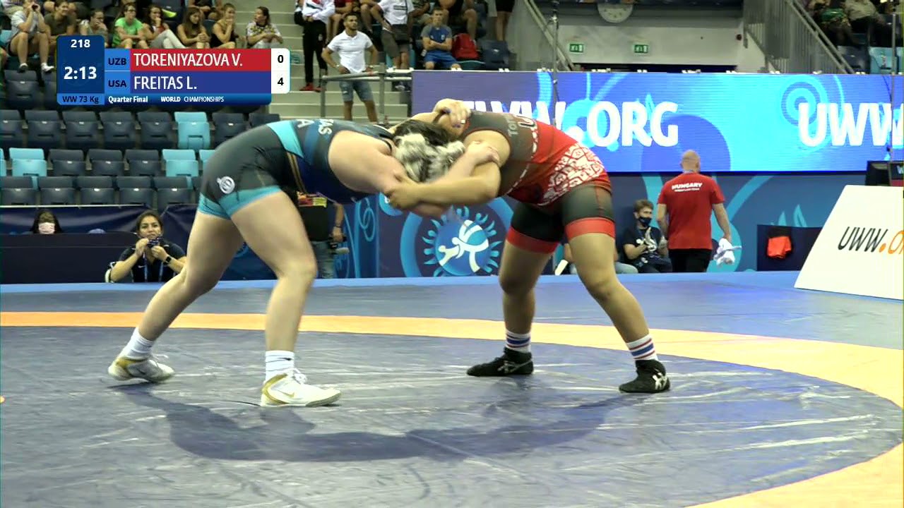 1/4 WW - 73 kg: V. TORENIYAZOVA (UZB) v. L. FREITAS (USA)