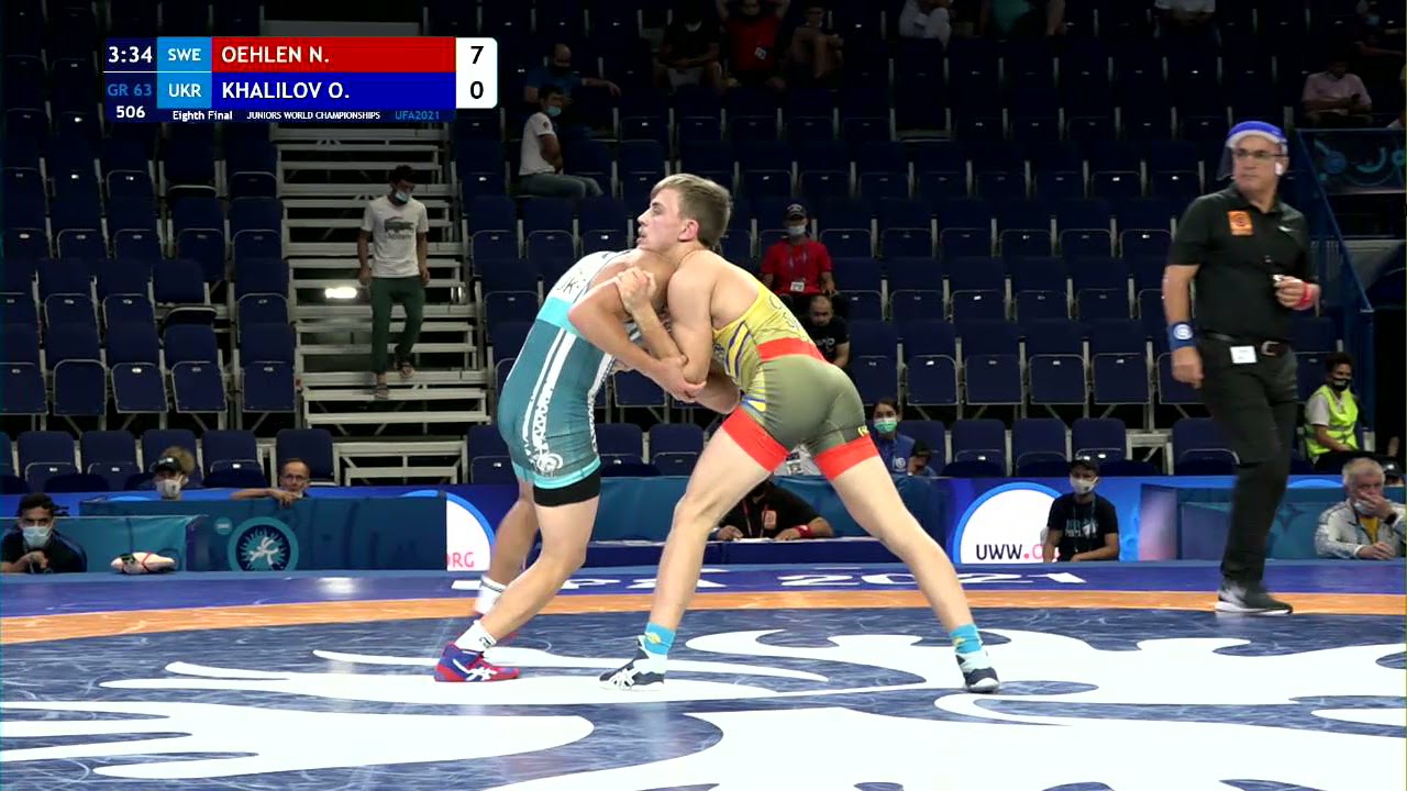 1/8 GR - 63 kg: N. OEHLEN (SWE) v. O. KHALILOV (UKR) background