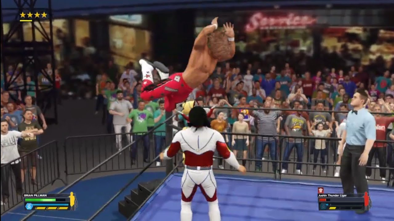 Flying Brian vs Jushin Thunder Liger 1st WCW Nitro. WWE 2K23 background