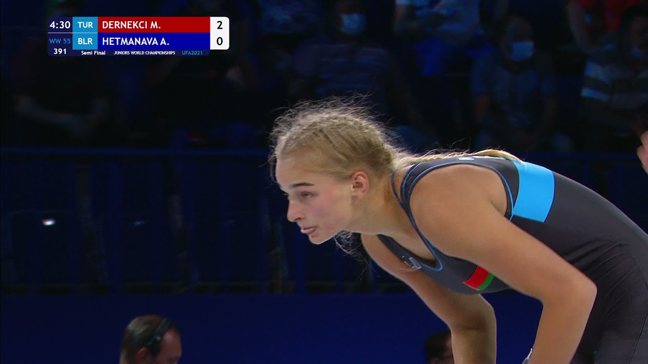 1/2 WW - 55 kg: M. DERNEKCI (TUR) v. A. HETMANAVA (BLR) background