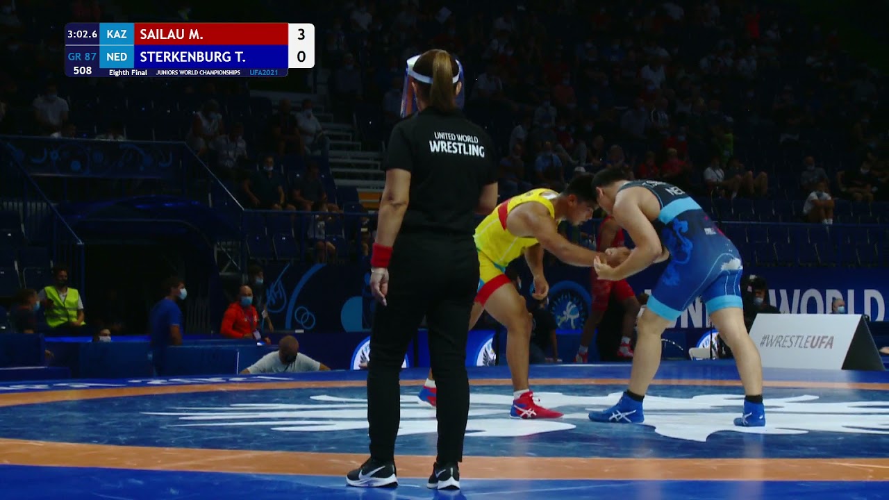 1/8 GR - 87 kg: M. SAILAU (KAZ) v. T. STERKENBURG (NED) background