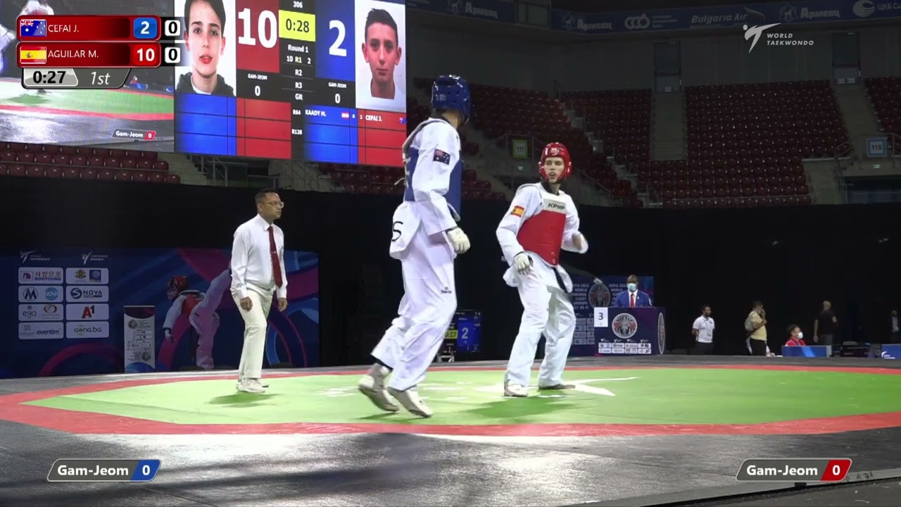 306 R32 Men 73kg AUS CEFAI J ESP AGUILAR M background
