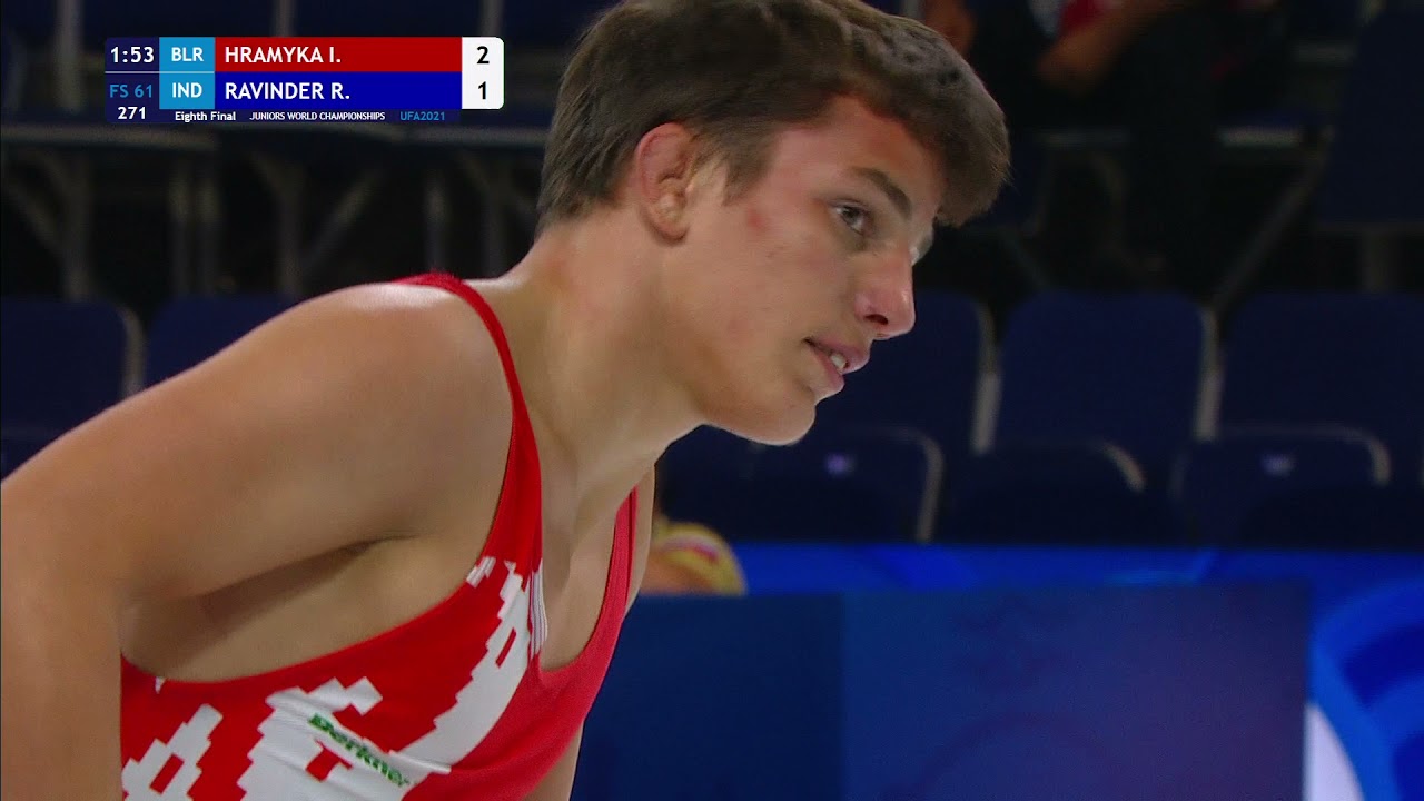 1/8 FS - 61 kg: I. HRAMYKA (BLR) v. R. RAVINDER (IND) background