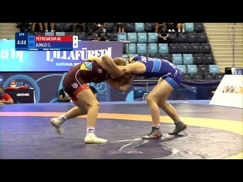 GOLD WW - 49 kg: M. YEFREMOVA (UKR) v. S. JUNGO (SUI) background