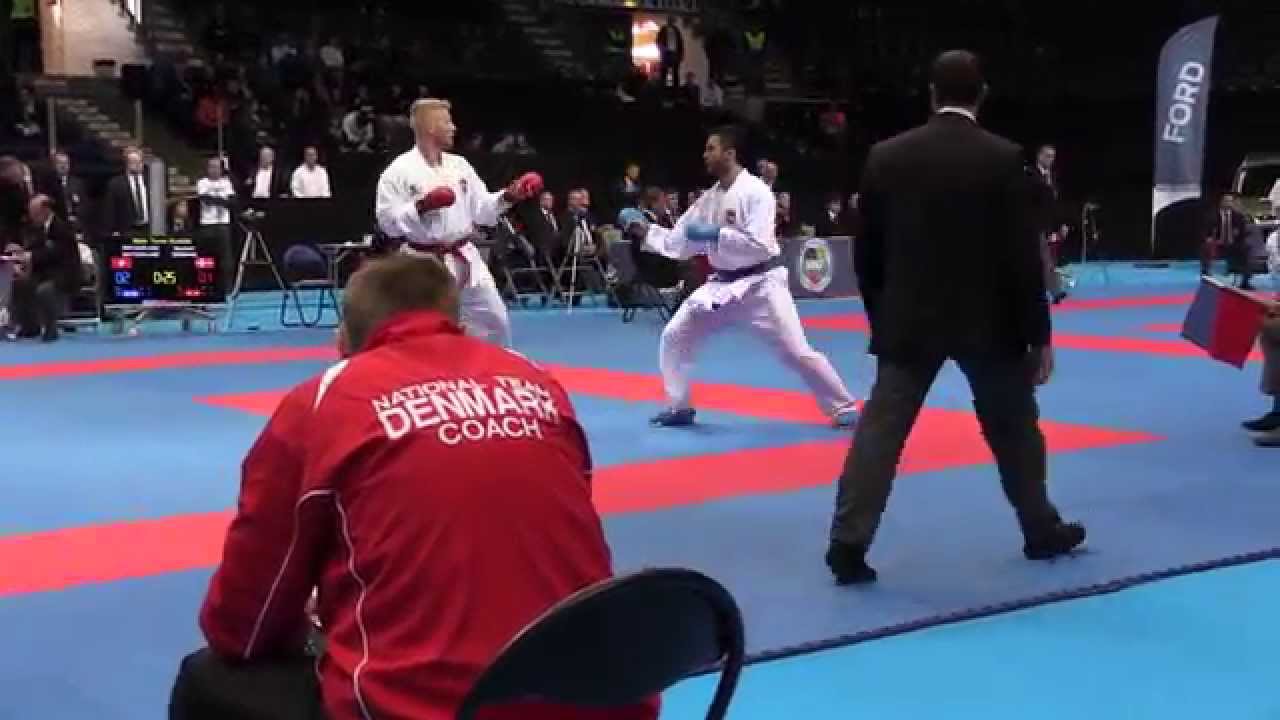 Denmark vs Switzerland. Male Team Kumite Eliminatories. 49th European Karate Championships