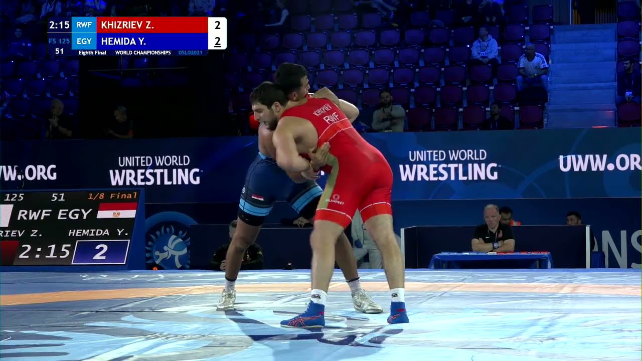 1/8 FS - 125 kg: Z. KHIZRIEV (RWF) v. Y. HEMIDA (EGY)