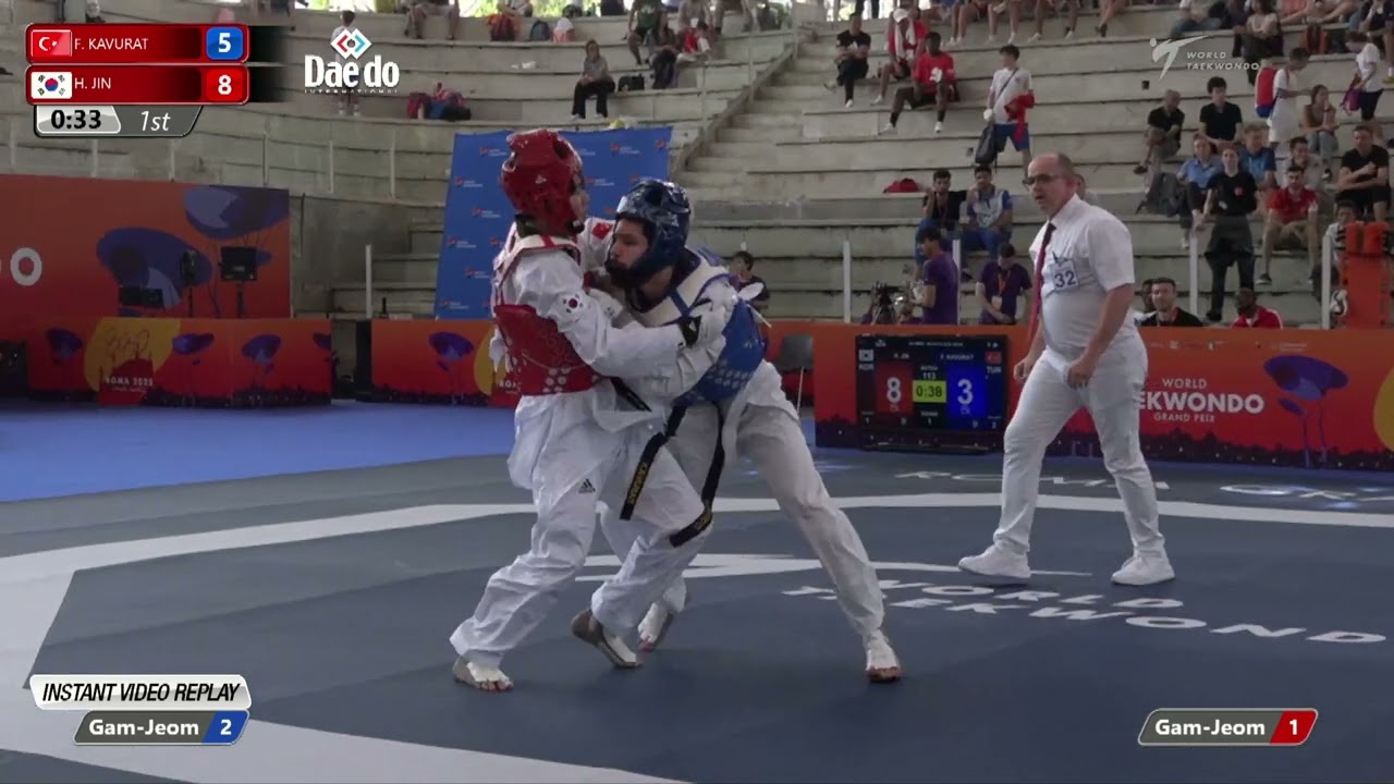 113 M-68kg R-32 KAVURAT Ferhat can TUR 🔵 vs 🔴 JIN Ho-jun KOR I Rome 2022 World Taekwondo GP