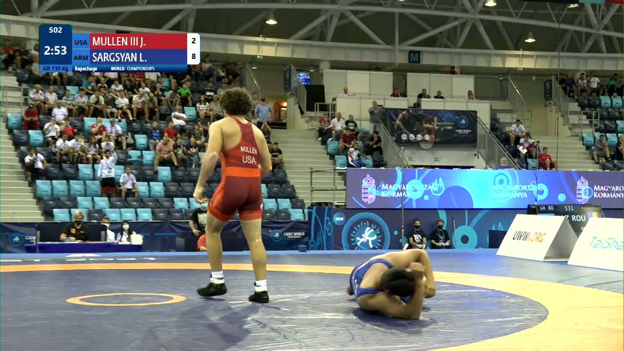 Repechage GR - 110 kg: J. MULLEN III (USA) v. L. SARGSYAN (ARM) background
