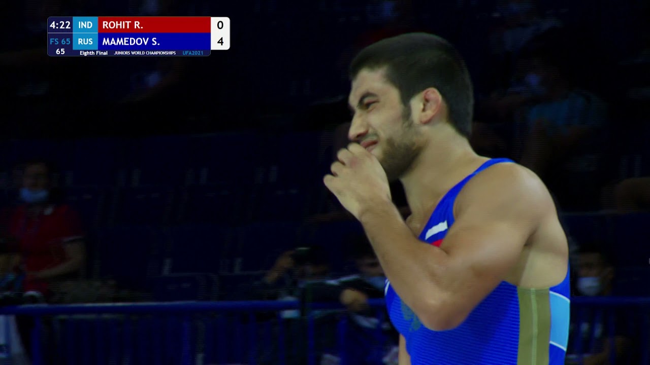1/8 FS - 65 kg: R. ROHIT (IND) v. S. MAMEDOV (RUS) background