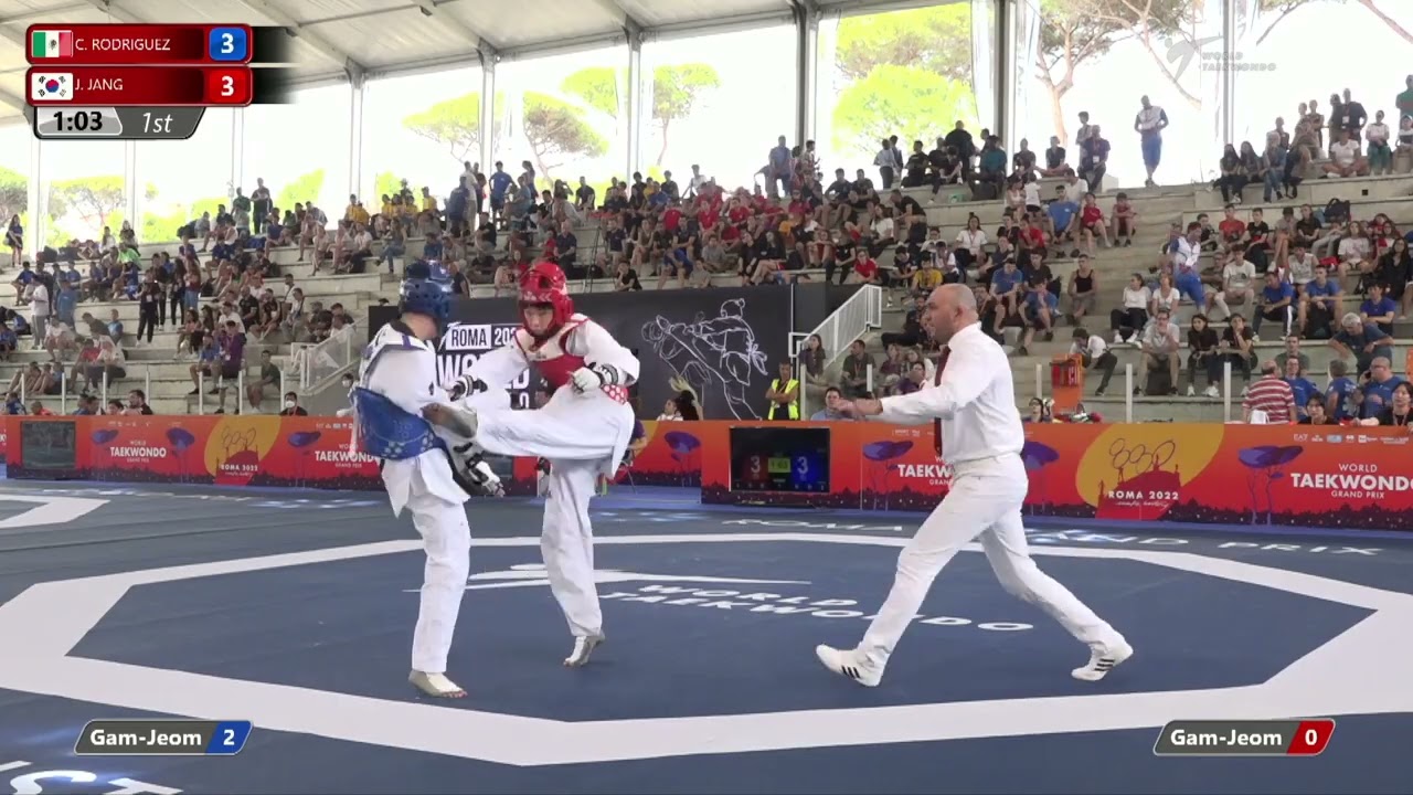 322 M-58kg R-16 RODRIGUEZ Cesar MEX 🔵 vs 🔴 JANG Jun KOR I Rome 2022 World Taekwondo GP