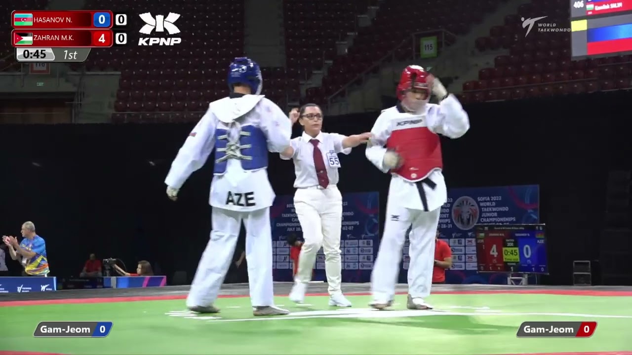 308 R32 Boys +65kg AZE HASANOV Nihad JOR ZAHRAN Mohammad background