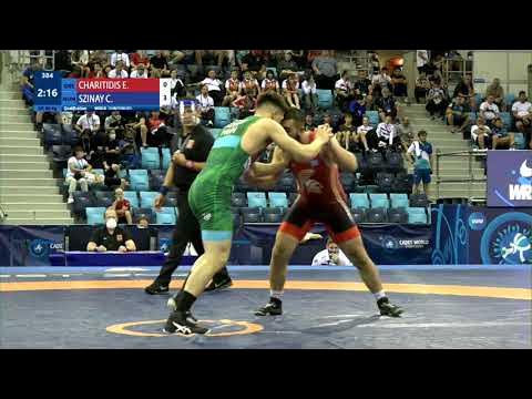 Qual. GR - 80 kg: E. CHARITIDIS (GRE) v. C. SZINAY (HUN) background