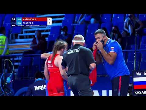 1/2 WW - 62 kg: A. KASABIEVA (RUS) v. K. BLADES (USA)