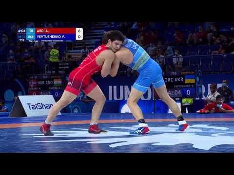 Repechage GR - 72 kg: A. ABDI (IRI) v. V. YEVTUSHENKO (UKR) background