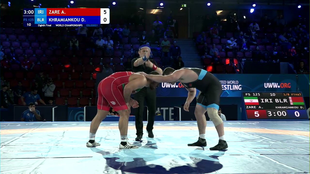 1/8 FS - 125 kg: A. ZARE (IRI) v. D. KHRAMIANKOU (BLR)