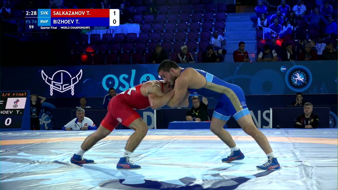 1/4 FS - 74 kg: T. SALKAZANOV (SVK) v. T. BIZHOEV (RWF)